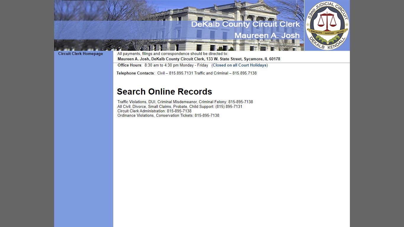 Search Online Records - DeKalb County, Illinois