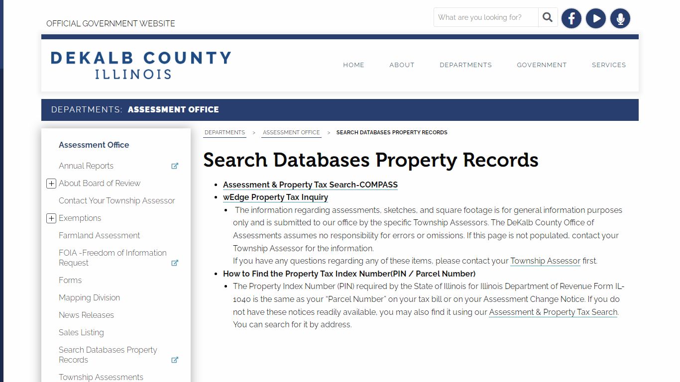 Search Databases Property Records - DeKalb County, Illinois